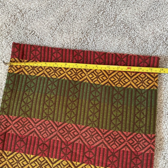 Tag Woven Cotton Table Runner 72x13 Southwest Geometric Green Red Yellow India - Picture 5 of 7